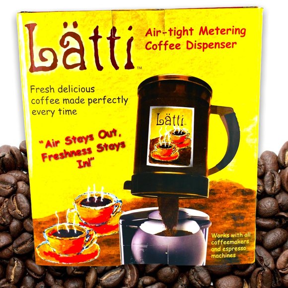 Latti Air-Tight Metering Coffee Dispenser 16oz Canister Keeps Grounds Fresh - Picture 10 of 10